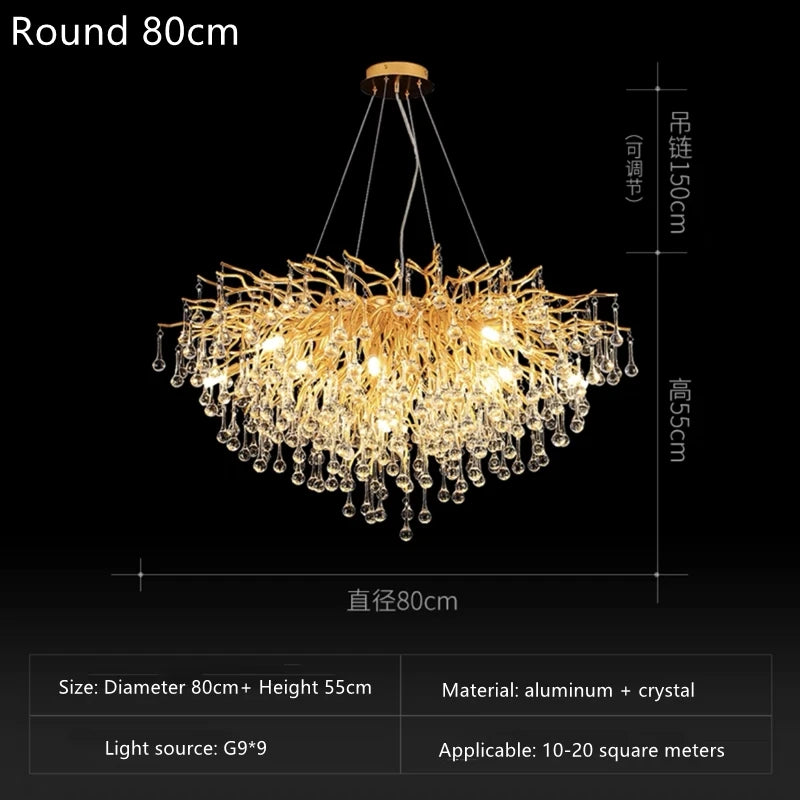 Rectangular Crystal Chandelier For Dining Room