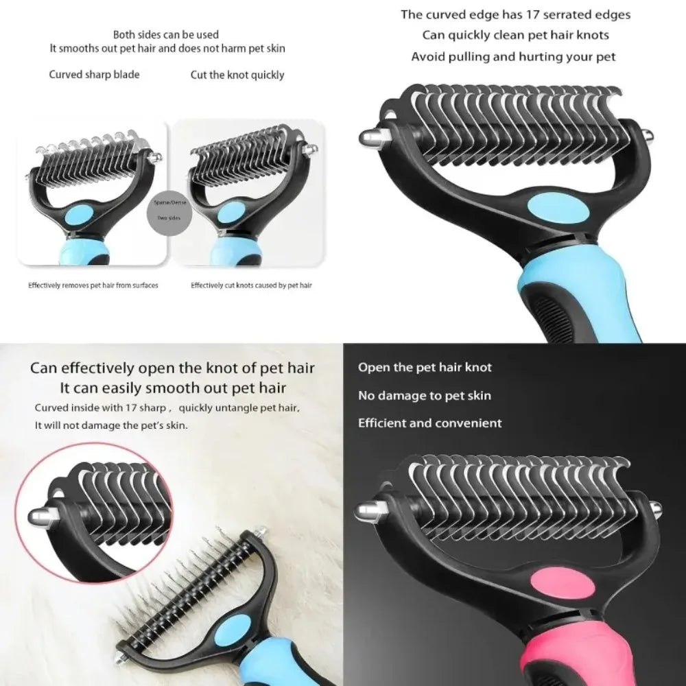 Double Sided Stainless Steel Pet Grooming Brush Dog Cat