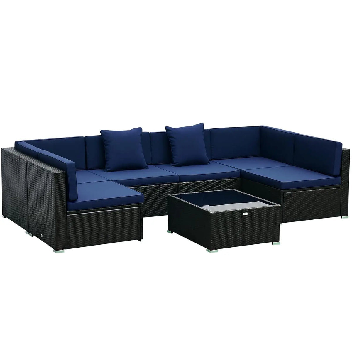 7pcRattan Sectional Sofa All Weather Cushions