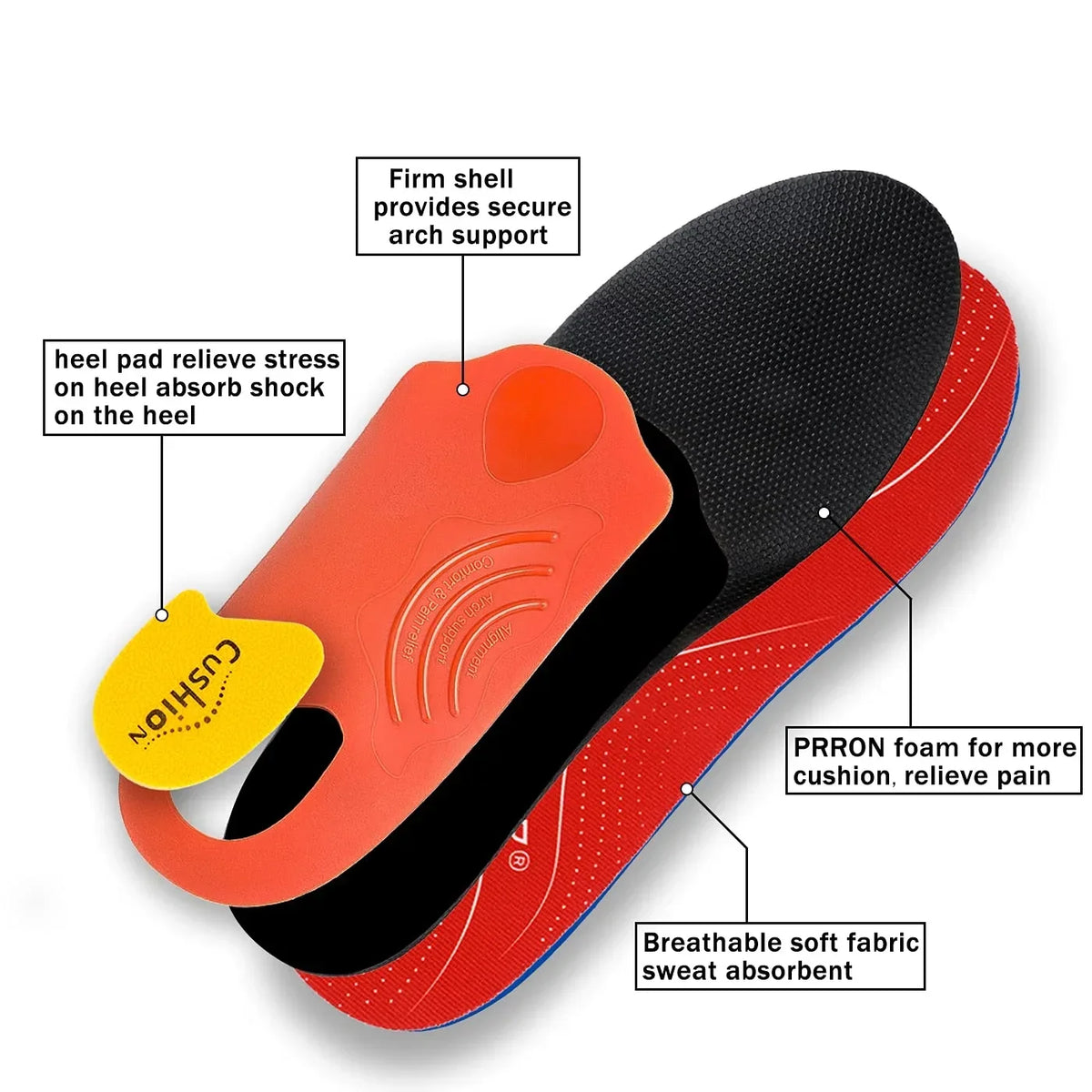 Plantar Fasciitis Orthopedic Sport Insole Men Women Sneaker