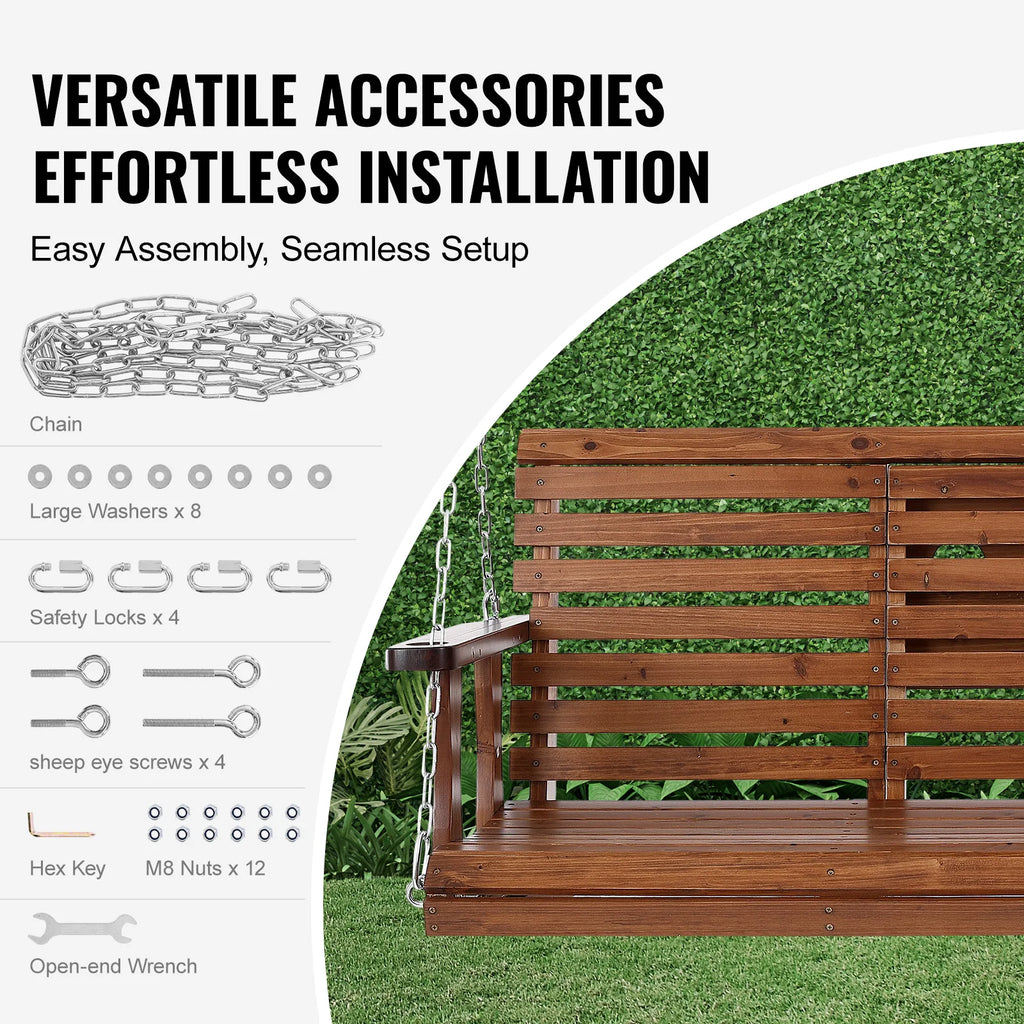 Wooden Porch Swing 5 ft Patio bench swing