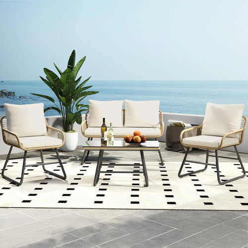 4-Piece Wicker Patio Set