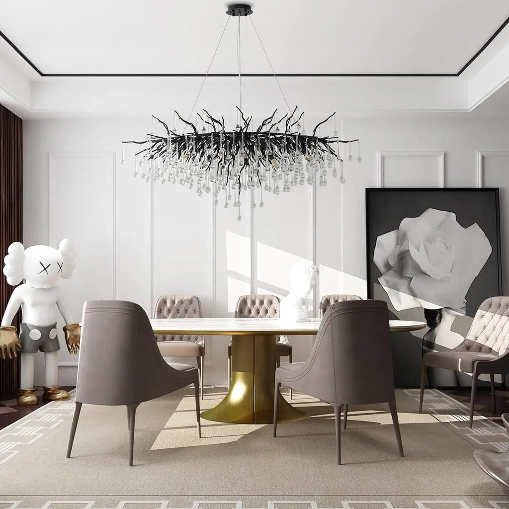 Royal Nordic Luxury Crystal Chandeliers Gold Chrome Water Drop Pendant