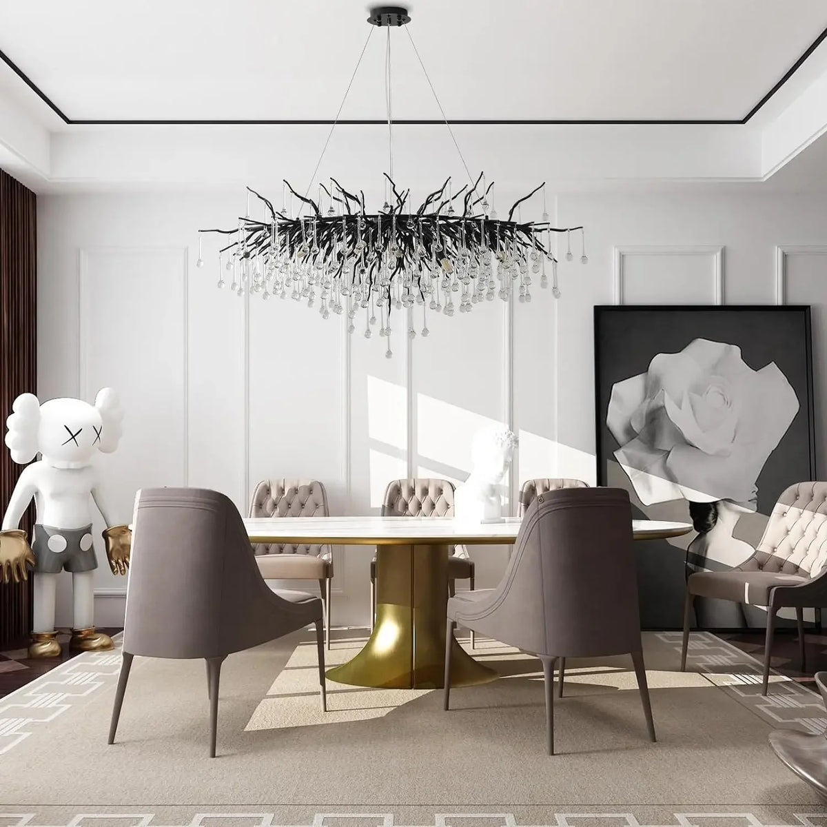 Royal Nordic Luxury Crystal Chandeliers Gold Chrome Water Drop Pendant