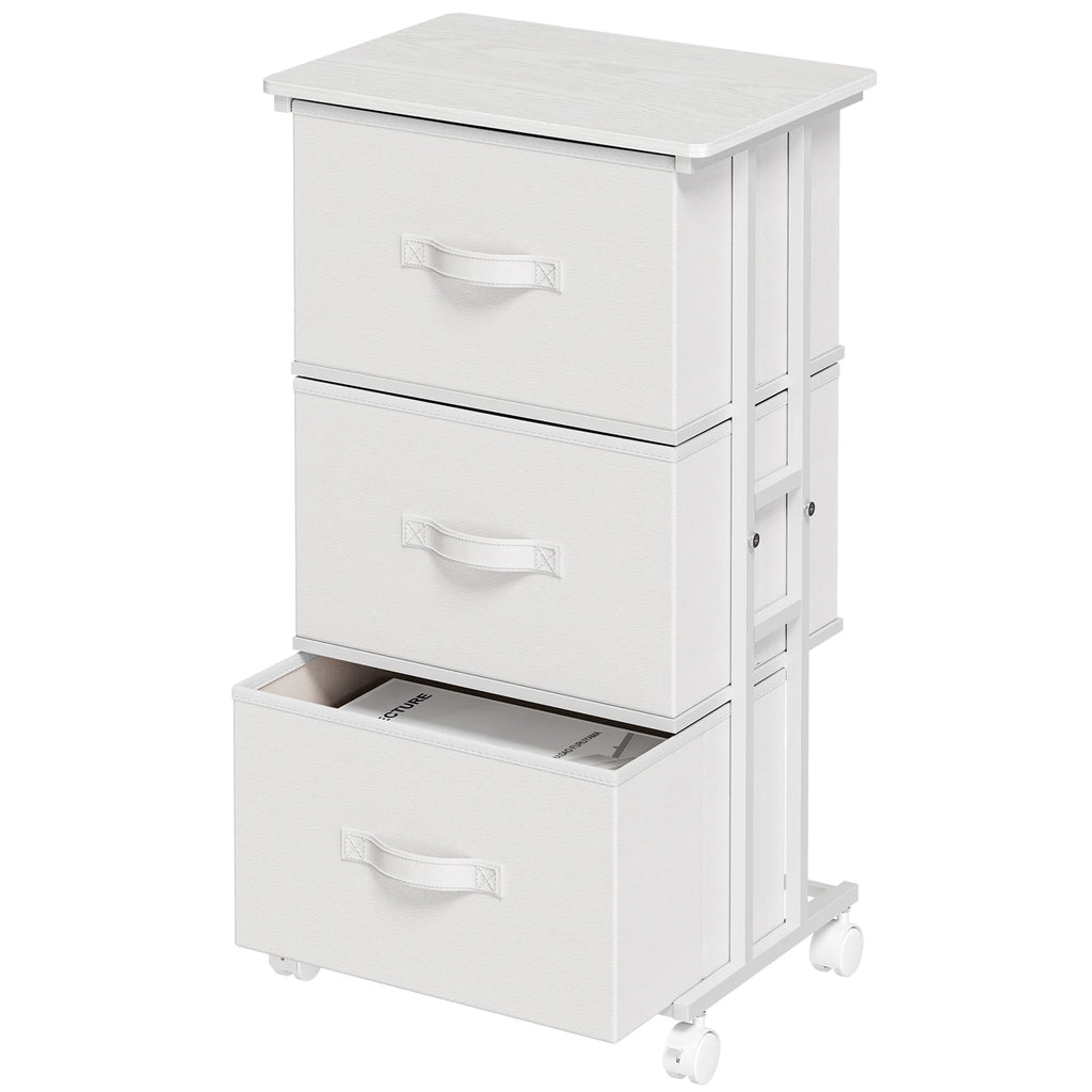 JHK 3 Drawers Dresser Storage Cabinet with Wheels