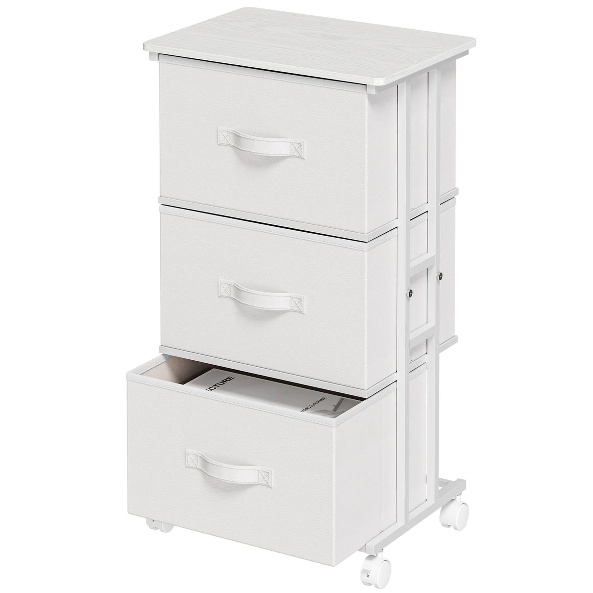 JHK 3 Drawers Dresser Storage Cabinet with Wheels