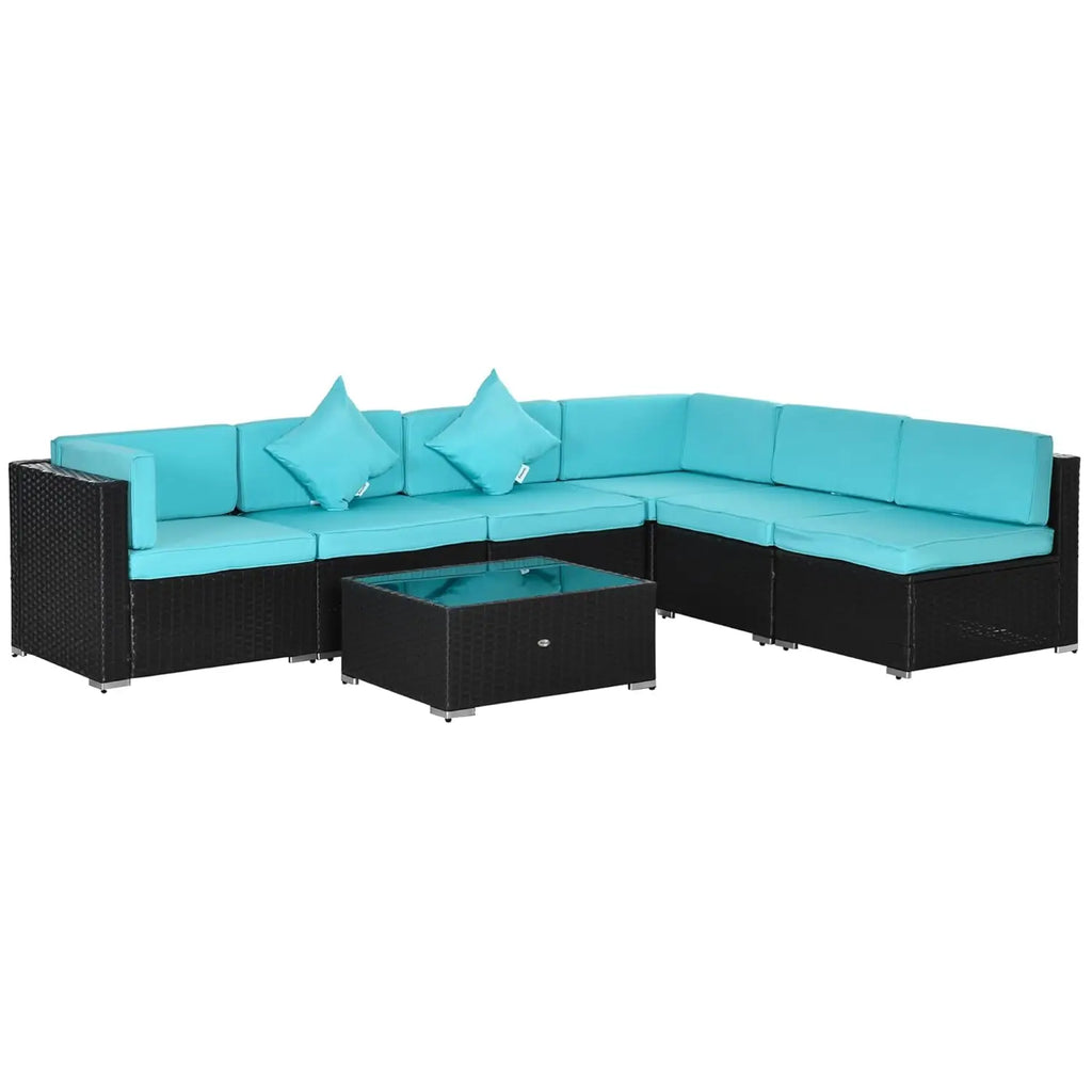 7pcRattan Sectional Sofa All Weather Cushions