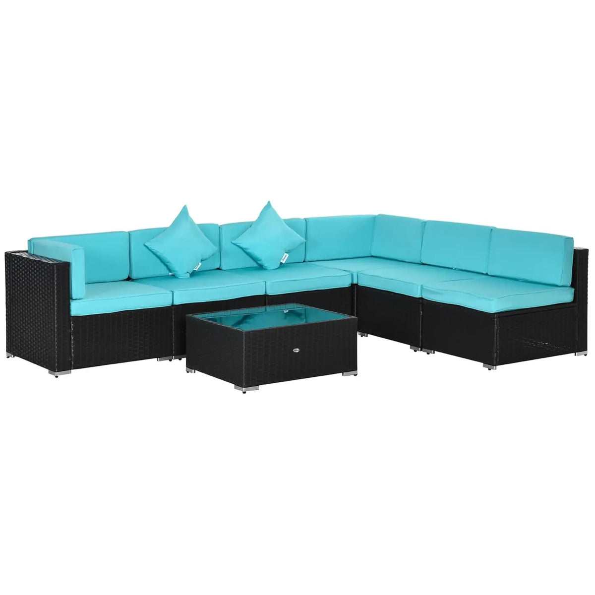 7pcRattan Sectional Sofa All Weather Cushions