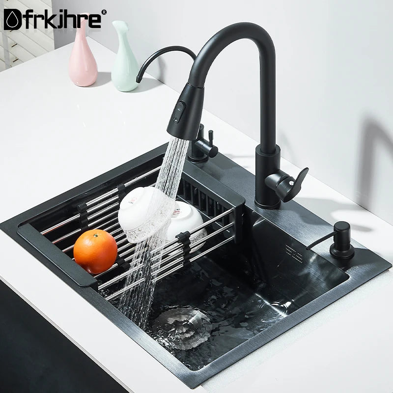Multifunction 304 Stainless Steel Black/Brushed Nickel Kitchen Sink