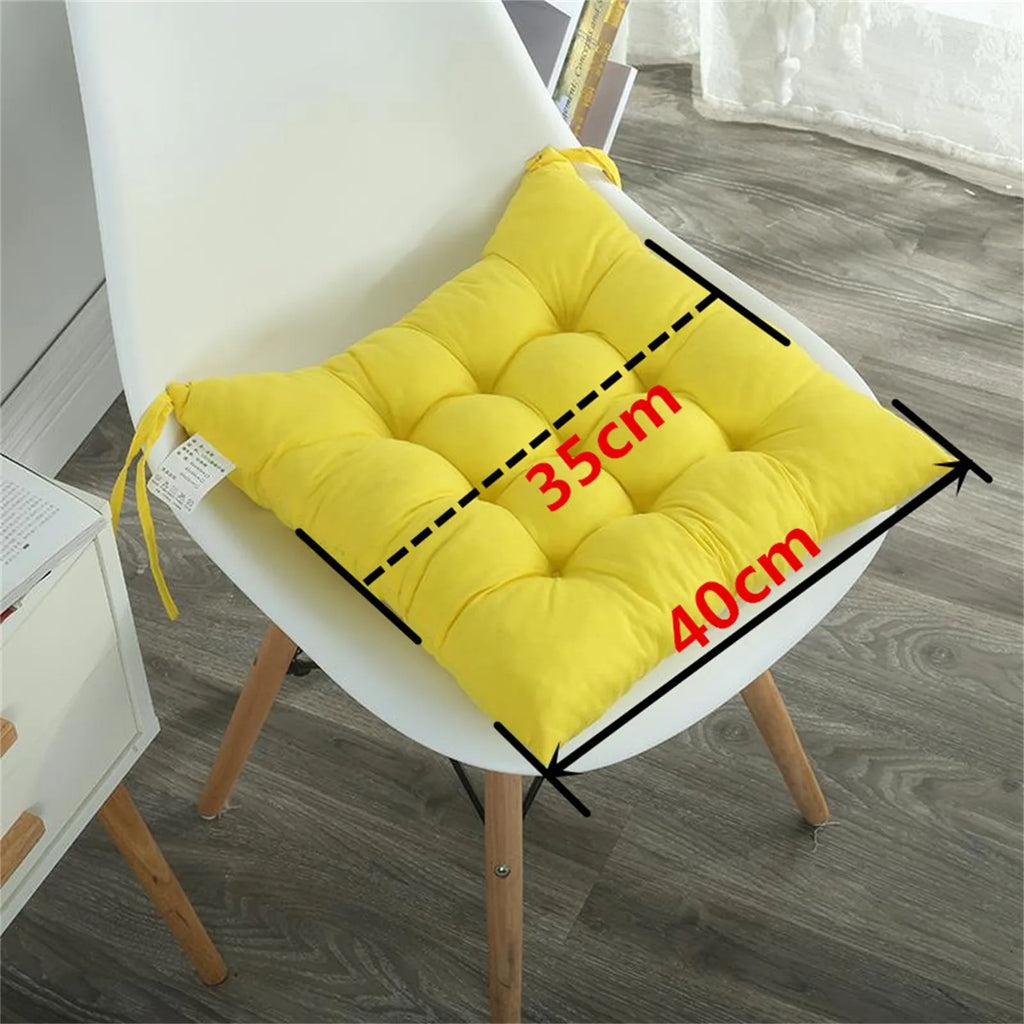 Square Chair Soft Pad Thicker Seat Cushion With Strap