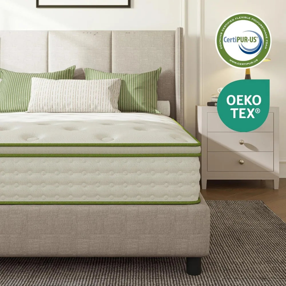 12 Inch Queen Hybrid Mattress, Medium Firm, Motion Isolation