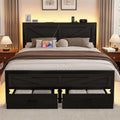 Rustic Full Size Bed Frame with Storage Drawers