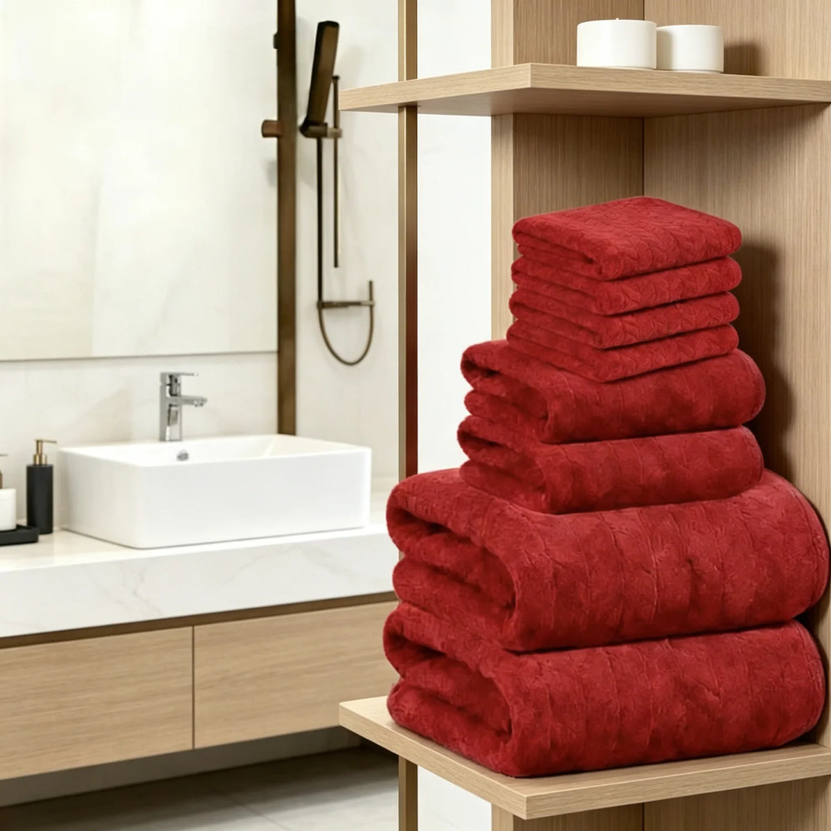 8-Piece Bath Towel Set, Soft Highly Absorbent Cotton