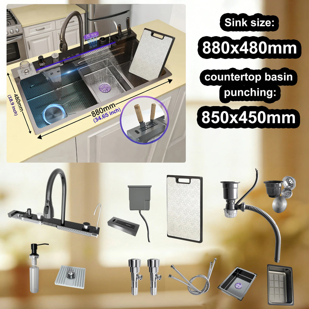 Stainless Steel Kitchen Sink Multifunctional