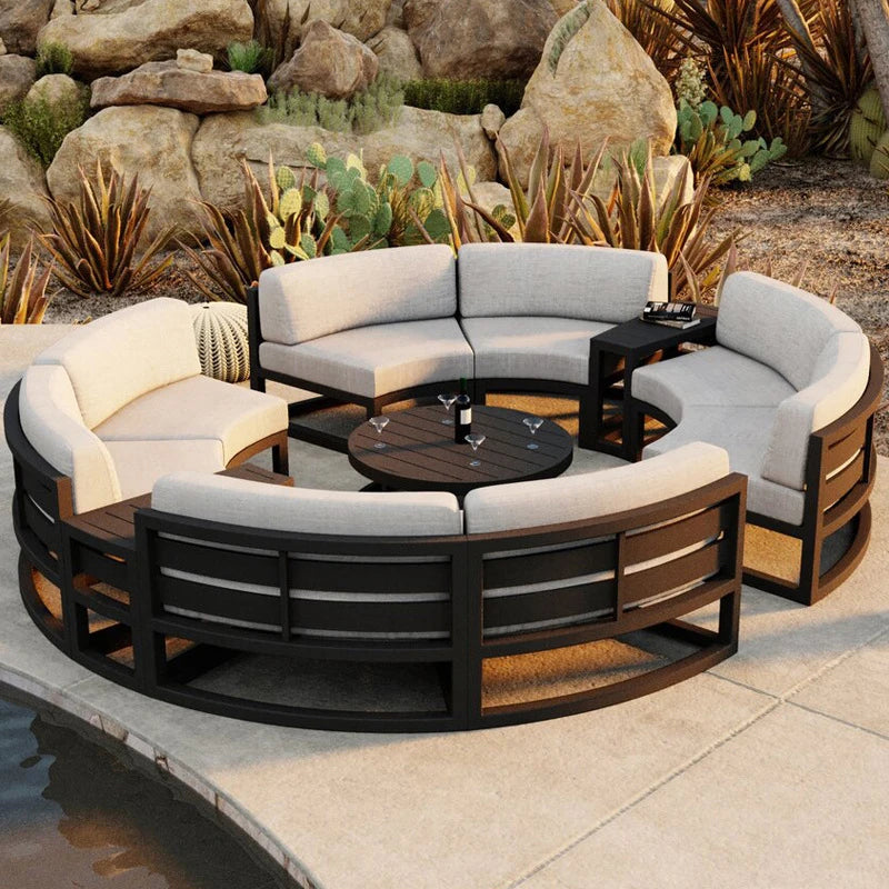 Round Outdoor Sofa Set -  Waterproof for Luxury