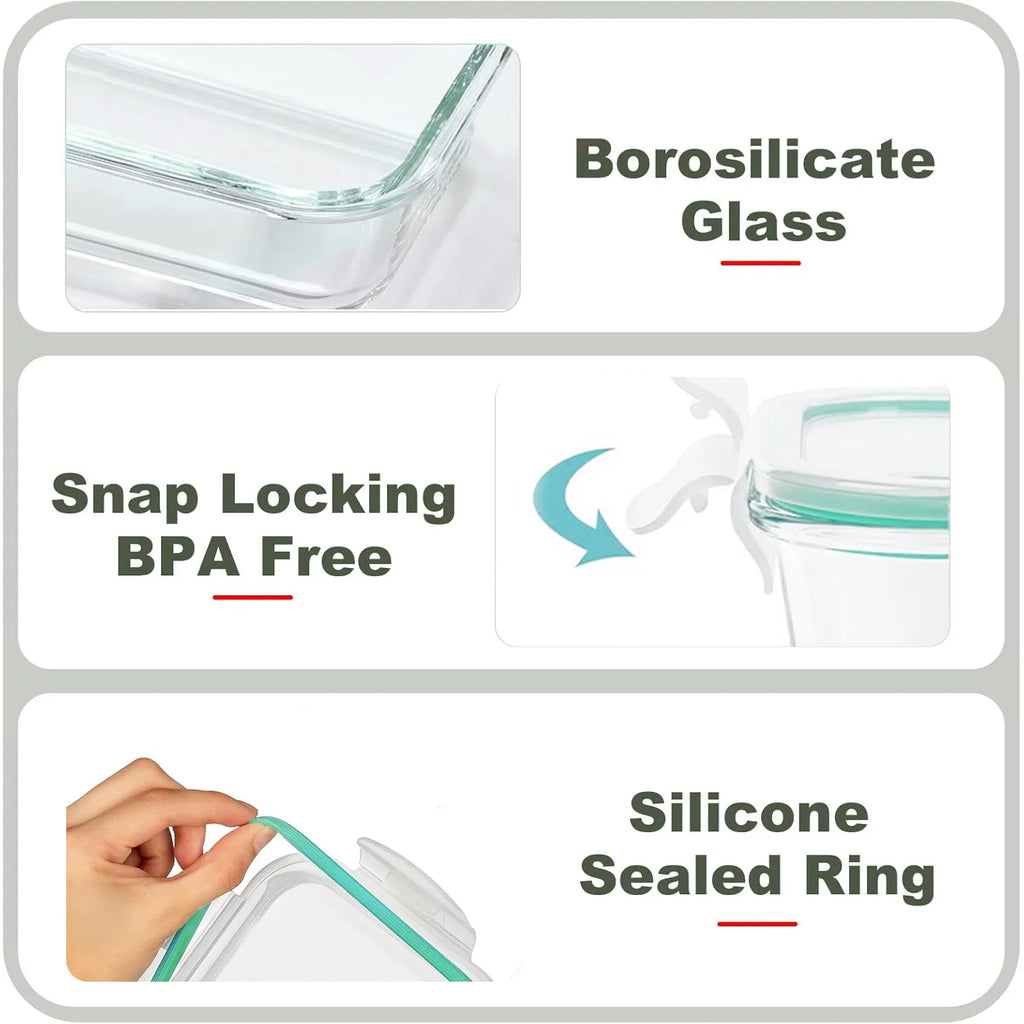 Glass Food Storage Containers 4-Pack with Lids