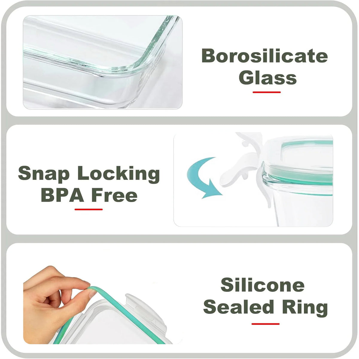 Glass Food Storage Containers 4-Pack with Lids