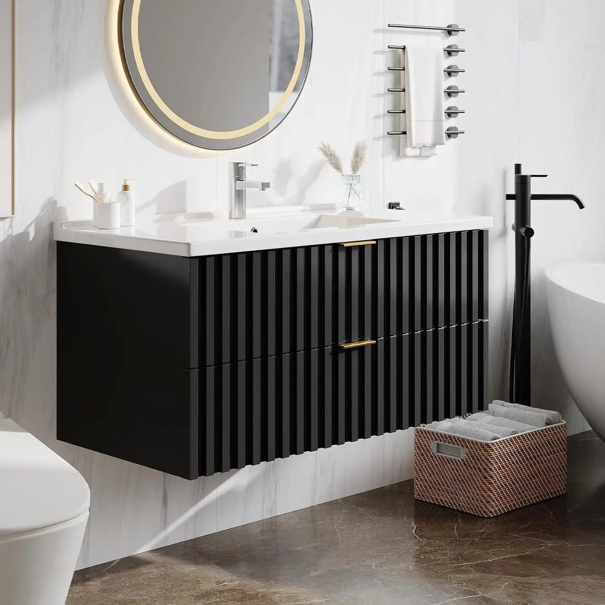 Floating Bathroom Vanities with 2 Soft Close Drawers