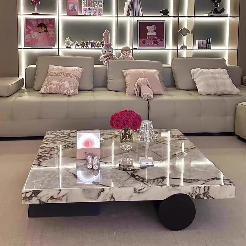 Luxury Italian Calacatta Square Scratch Proof Coffee Table
