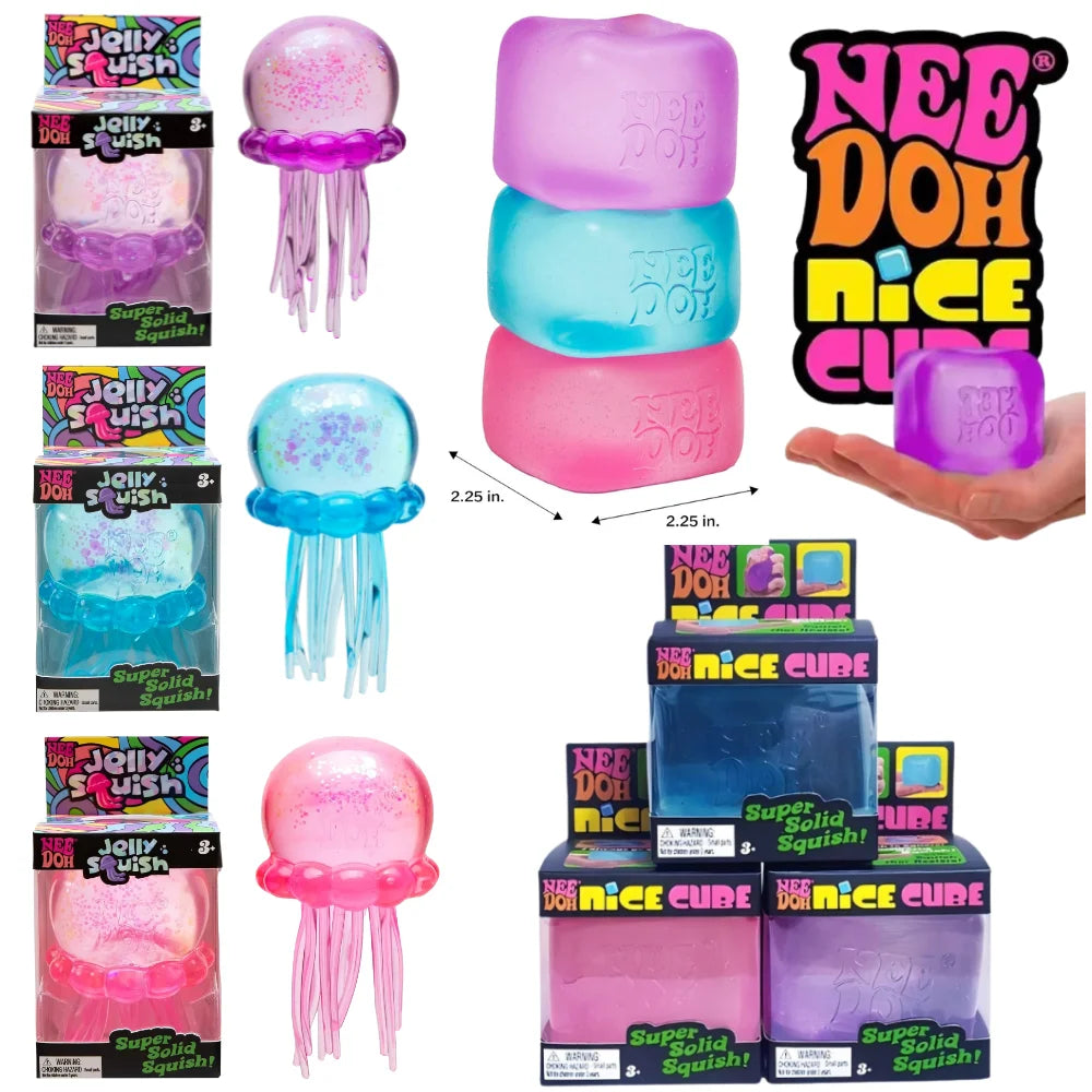 Trending Nee Doh Jellyfish & Cube Squish Toy
