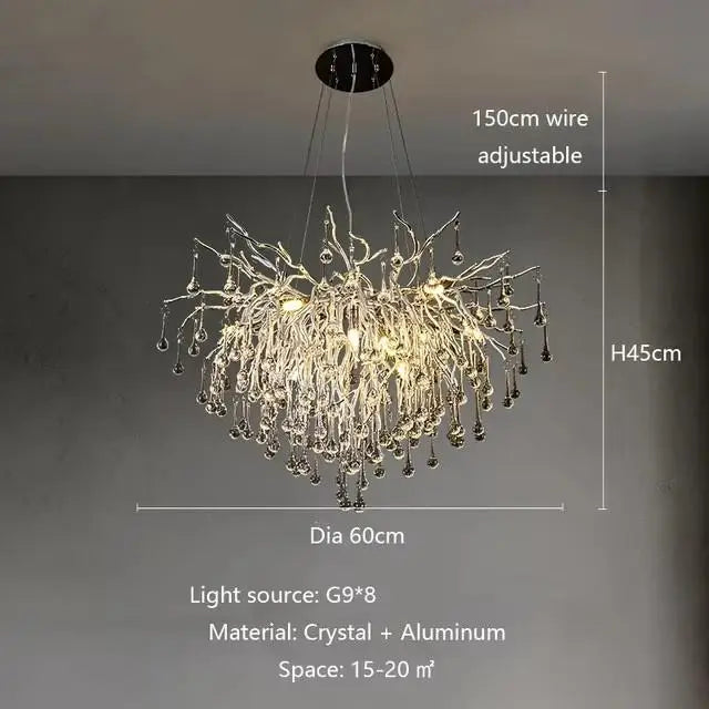 Rectangular Crystal Chandelier For Dining Room
