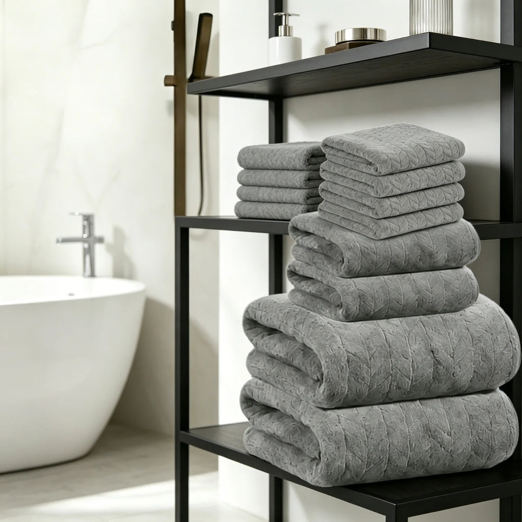 8-Piece Bath Towel Set, Soft Highly Absorbent Cotton