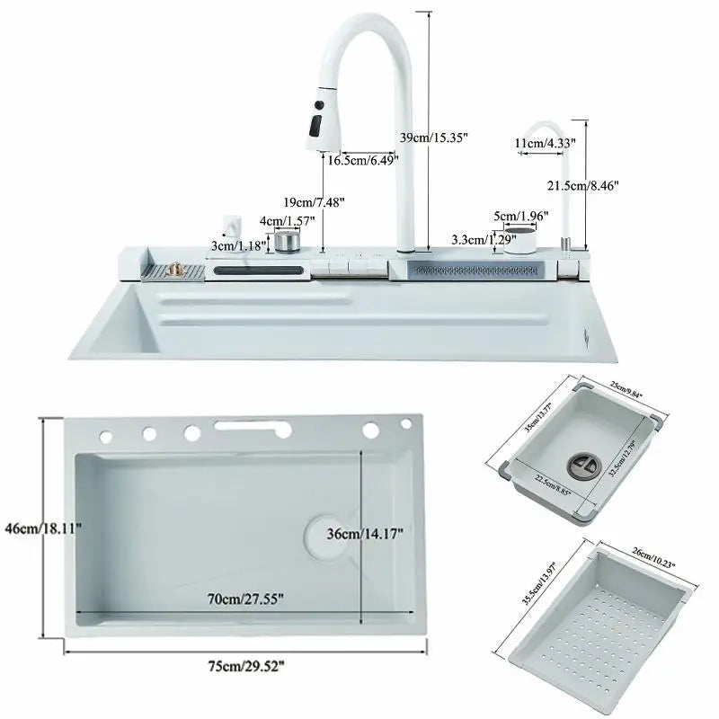 Stainless Steel Waterfall Kitchen Sink