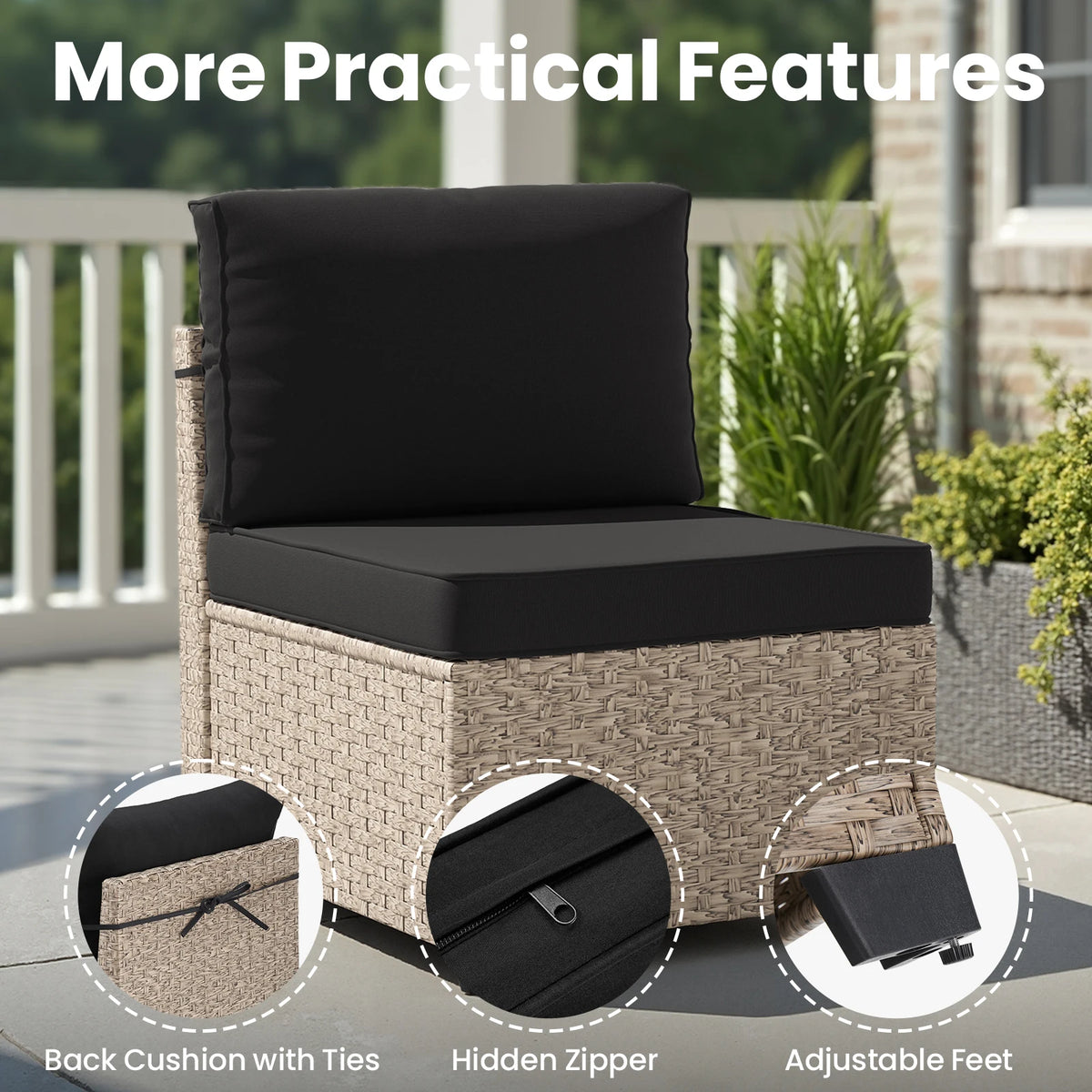 7-Piece Patio Furniture Set, for Garden, Porch, Backyard