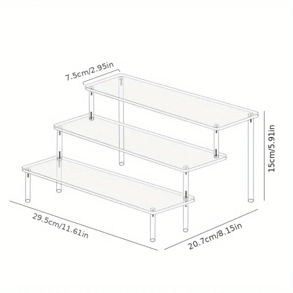 3-Tier Clear Acrylic Display Stand