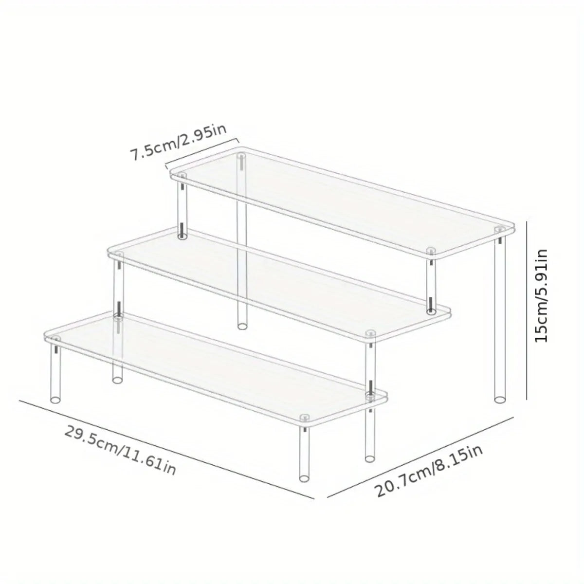 3-Tier Clear Acrylic Display Stand
