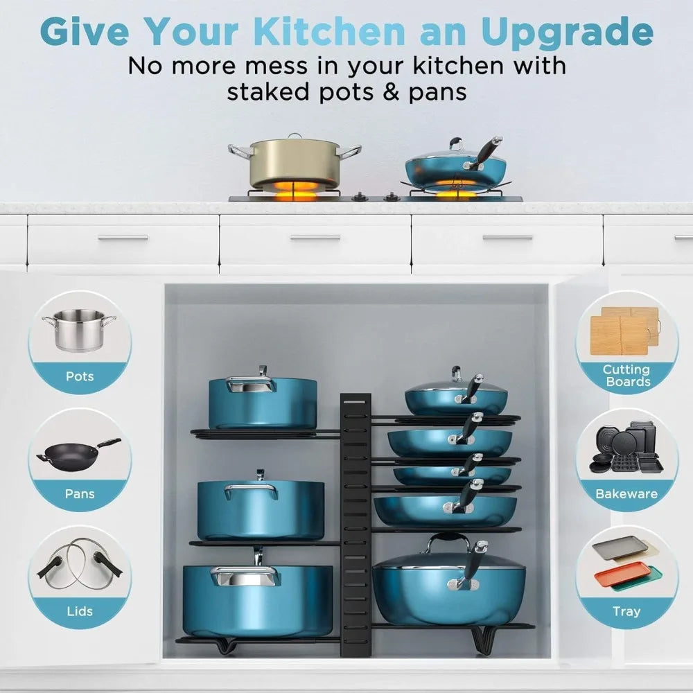 Adjustable Pan Organizer Kitchen Organization