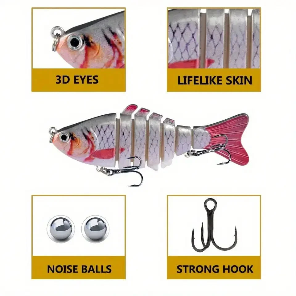 5pcs Multi Jointed Bait 7-Segment Fishing Lures