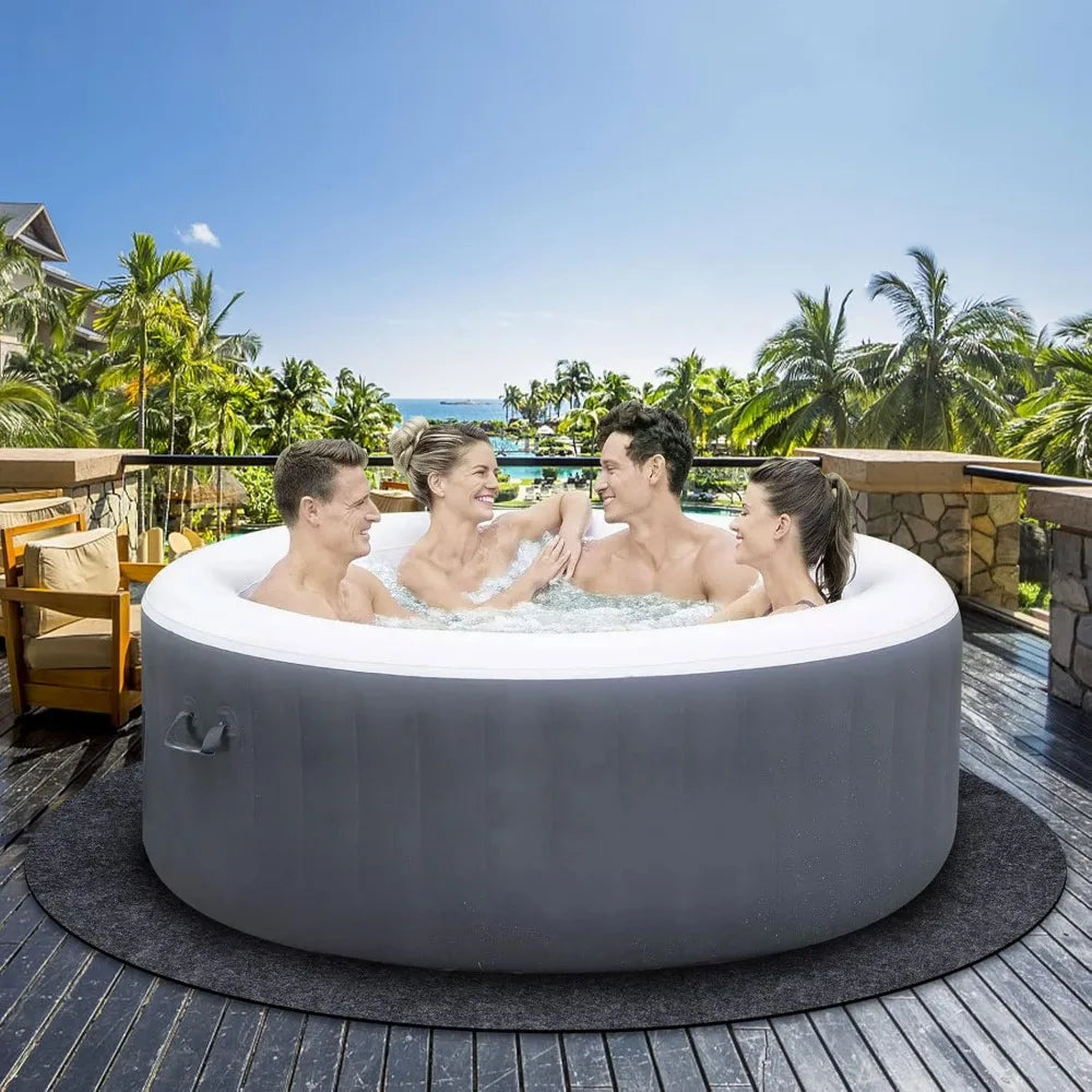Large Round Inflatable Hot Tub ,Absorbent Floor Protector