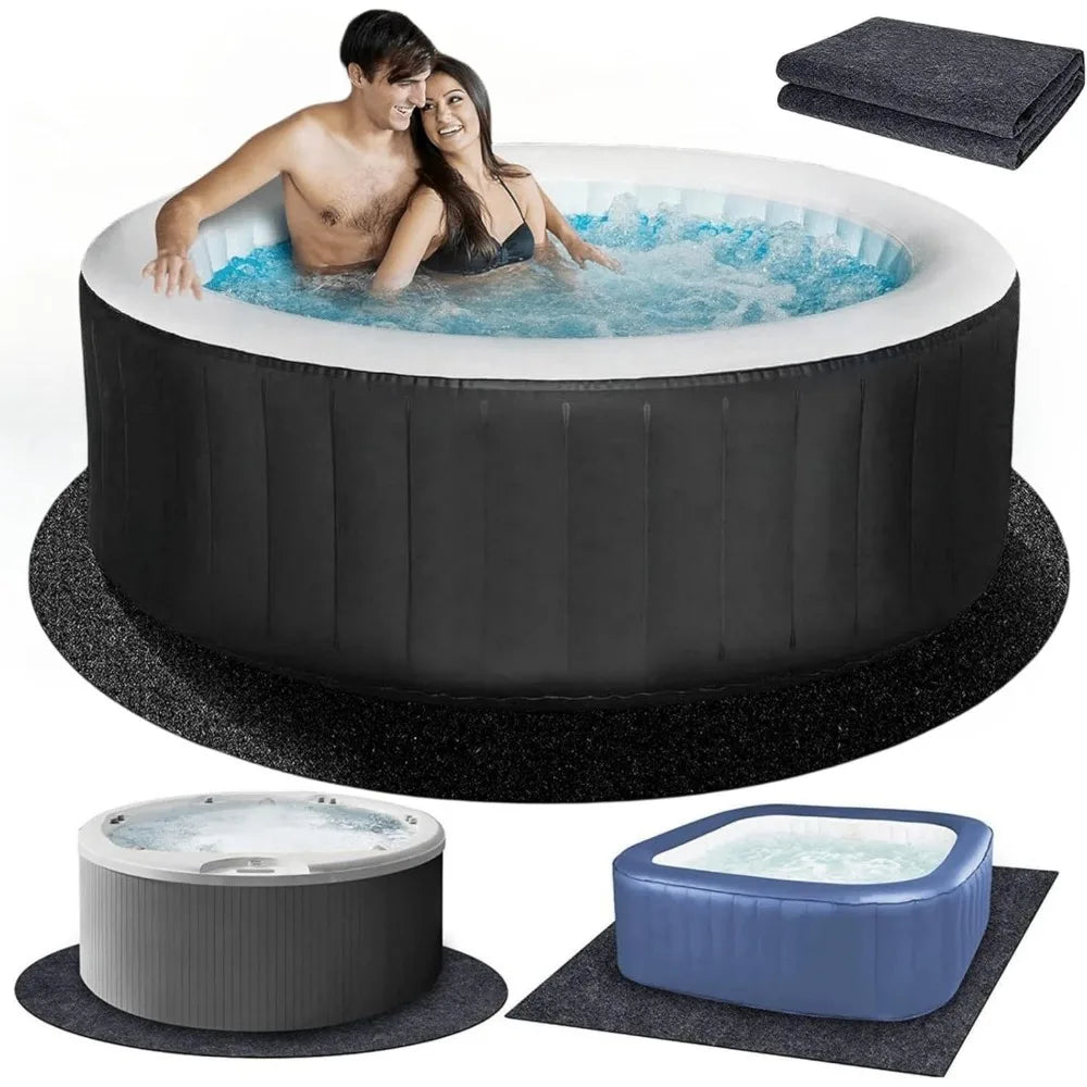 Large Round Inflatable Hot Tub ,Absorbent Floor Protector