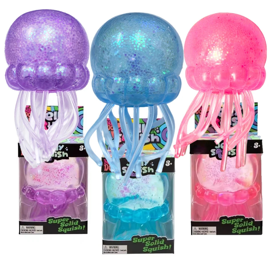 Glitter Octopus Squishy Glitter Jellyfish Squishy with Box