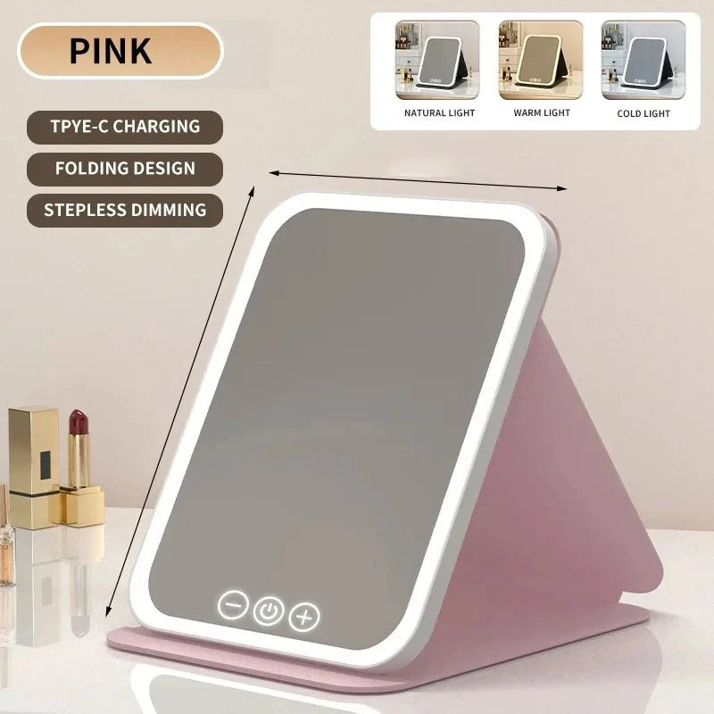 USB Rechargeable Vanity Mirror with Touch Screen