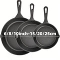 3-Piece Pre-Seasoned Cast Iron Skillet Set – 6”, 8”, 10”