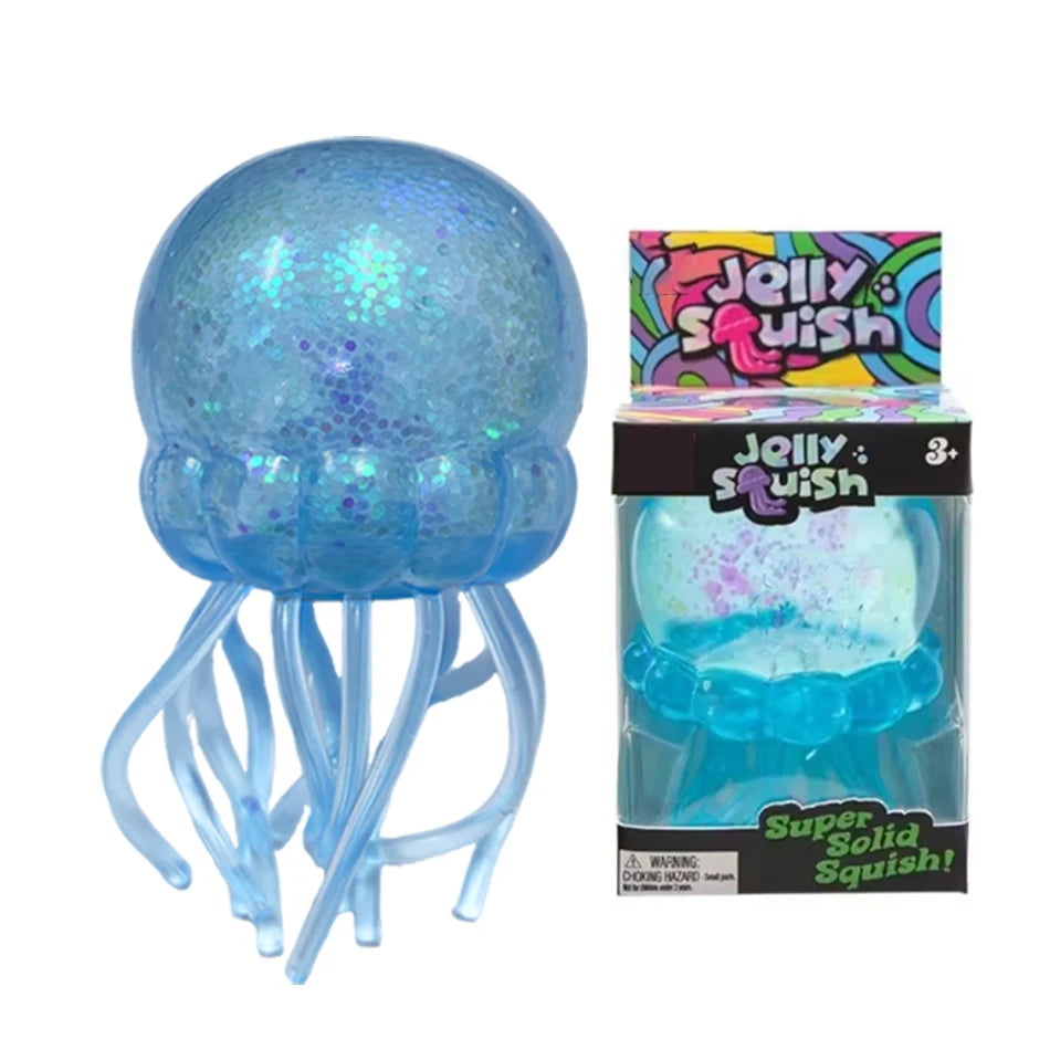 Glitter Octopus Squishy Glitter Jellyfish Squishy with Box