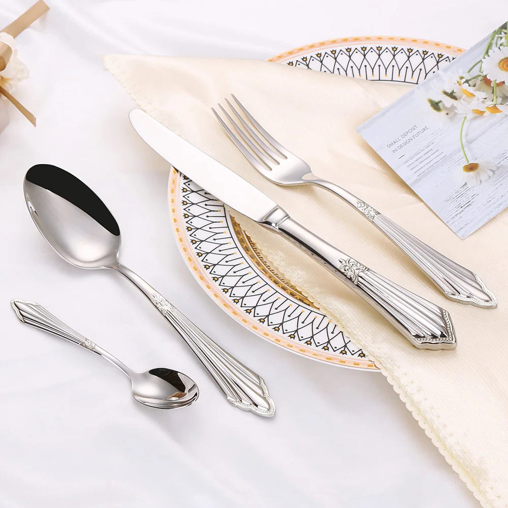 4/8/12/16/20 Pieces Gold Plated Luxury Silverware