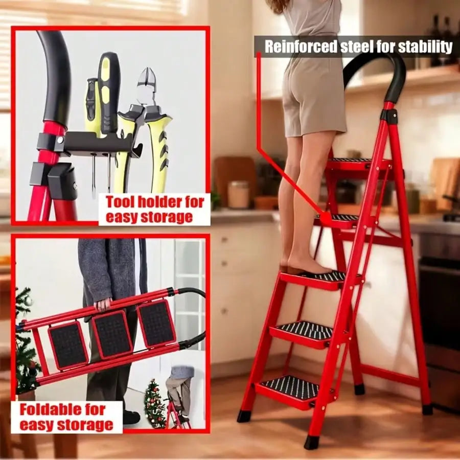 500lbs Load-Bearing Folding Step Ladder