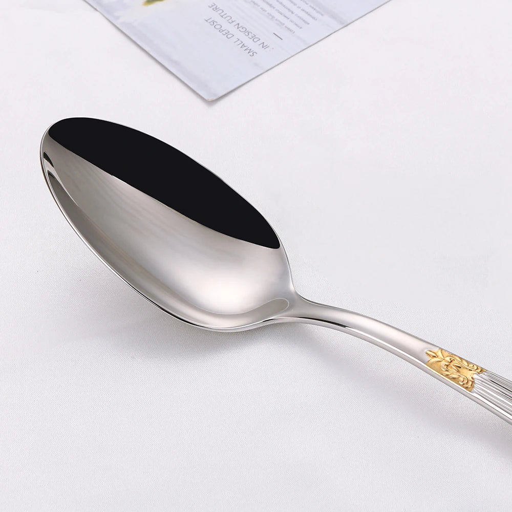 4/8/12/16/20 Pieces Gold Plated Luxury Silverware