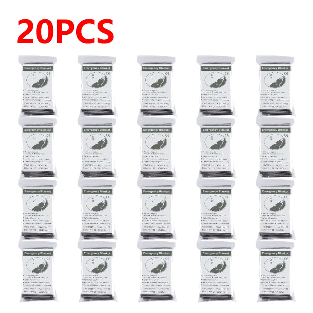 1-20pcs Emergency Mylar Thermal Blanket