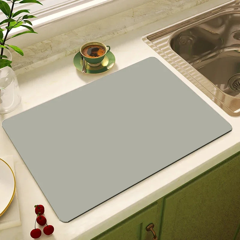Solid Color Printing Super Absorbent Large Kitchen Absorbent Mat Antiskid Drying Mat Quick Dry Draining Mat Drain Pad Table Mat