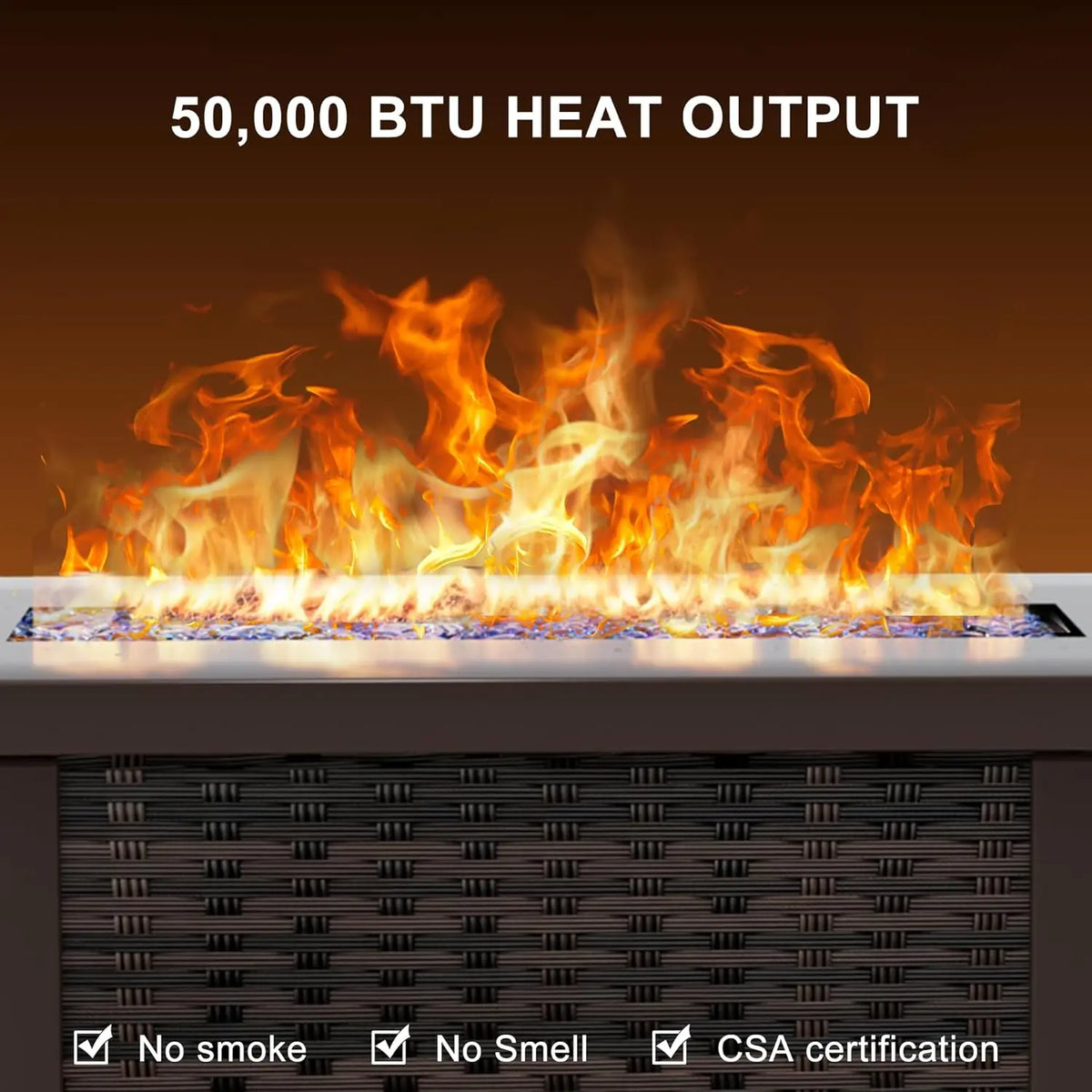 42in 50000BTU Propane Fire Pit Table