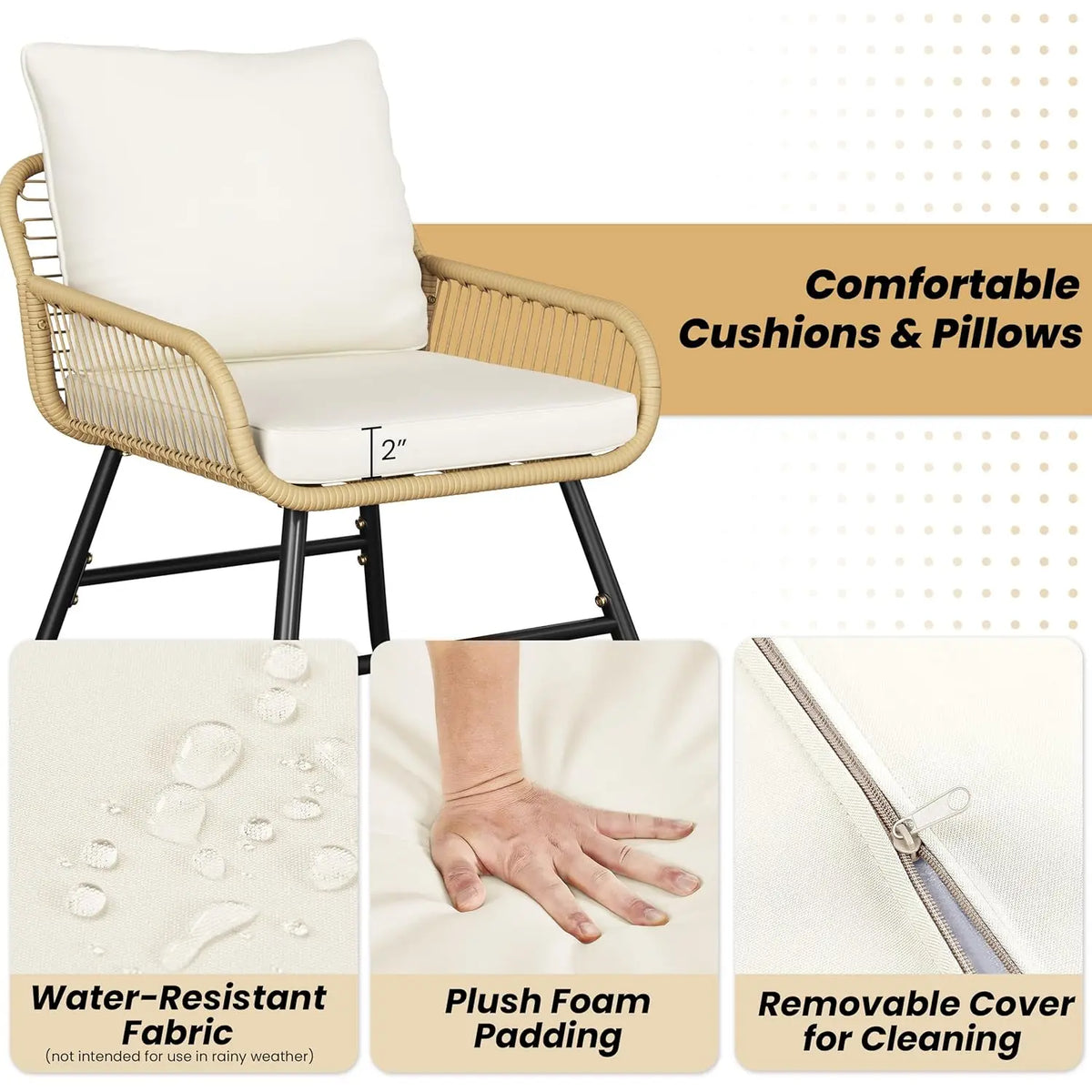 4-Piece Wicker Patio Set