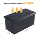 Leather Folding Ottoman Storage Footstool Toy Box