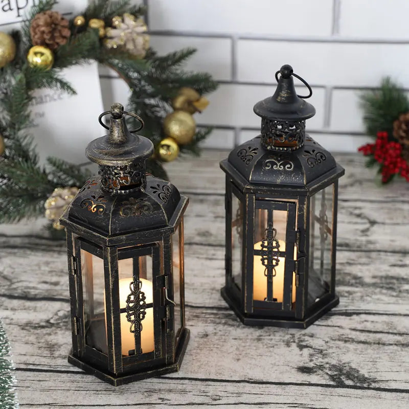 Vintage Nordic Candle Holder Hanging Lantern