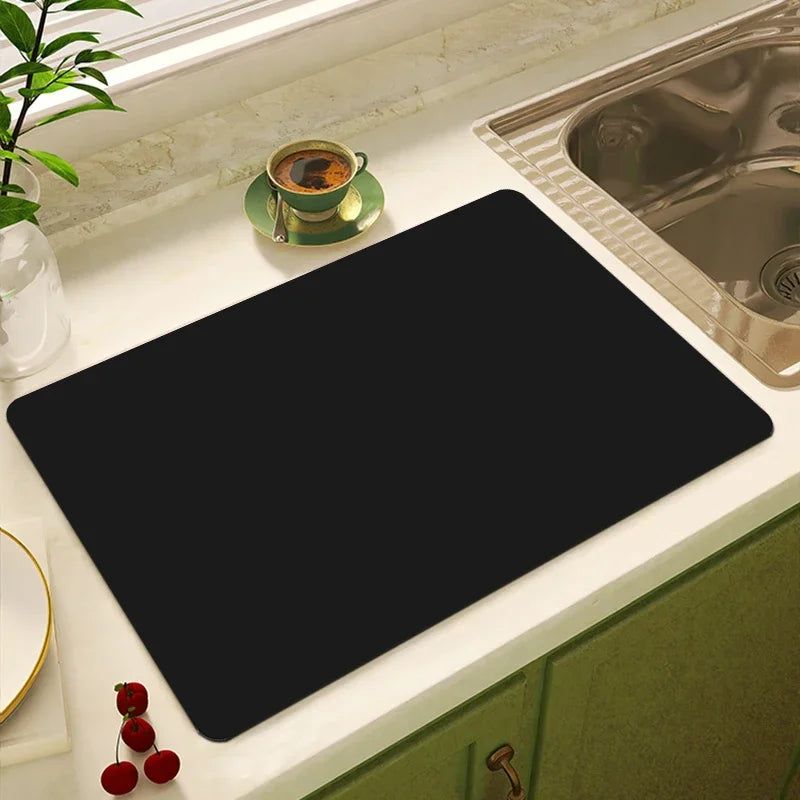 Solid Color Printing Super Absorbent Large Kitchen Absorbent Mat Antiskid Drying Mat Quick Dry Draining Mat Drain Pad Table Mat