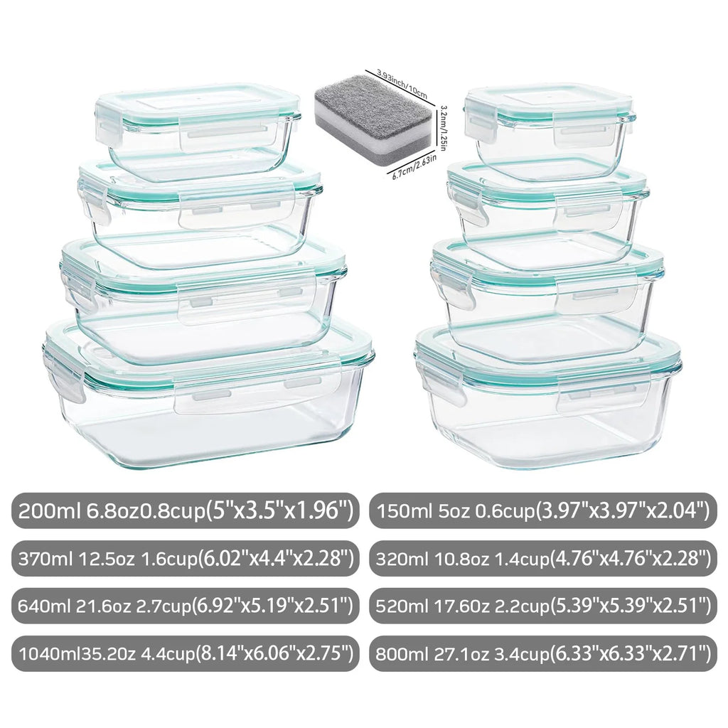 Glass Food Storage Containers 4-Pack with Lids