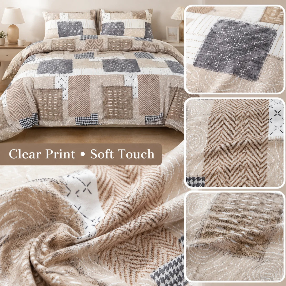 Boho Patchwork Duvet Cover Set